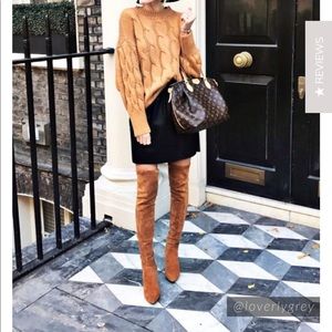 marlo tan over the knee suede boots